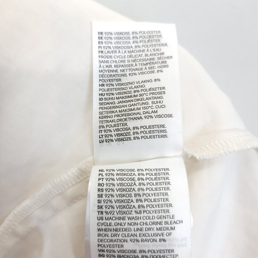 H & M Shift Shirt Dress Collared Button Up Women XXL Off White Minimalist Causal - Picture 11 of 12